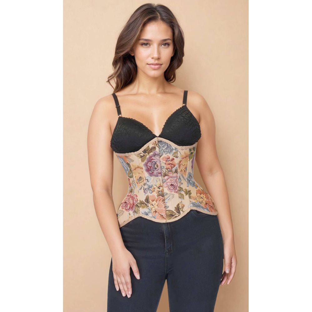 Attitude Corsets - Charlotte Brocade Curvy Corset sous la poitrine - Multicolore